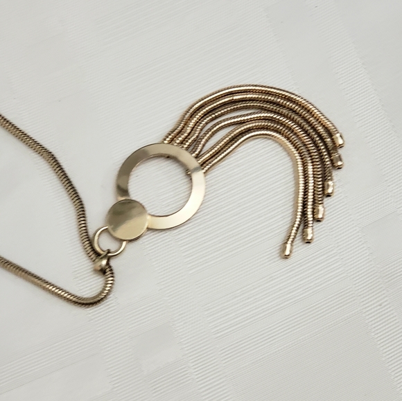 Long Silver Jelly Fish Tassle Statement Necklace - Picture 4 of 6